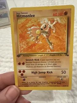 1st Edition Hitmonlee 22/62 - Rare Non Holo - WOTC Fossil Set Pokemon Card - Image 2