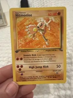 1st Edition Hitmonlee 22/62 - Rare Non Holo - WOTC Fossil Set Pokemon Card - Image 3