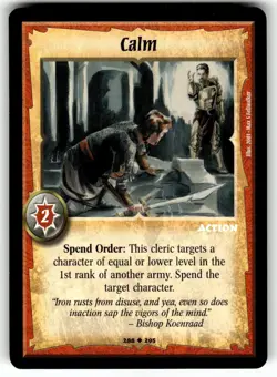 Warlord: Saga of the Storm CCG 1st Edition Card UC #288 Calm - Image 1