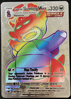 Slowking Vmax Rainbow Silver Foil Textured Display Card - Image 1