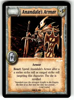 Warlord: Saga of the Storm CCG 1st Edition Card R #249 Anandale's Armor - Image 1