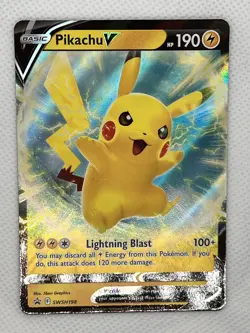 Pikachu V SWSH198 Black Star Promo Ultra Rare Pokemon Card NM - Image 1