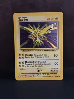 Pokemon TCG Zapdos Base Set Unlimited Holo Rare Card #16/102 - Image 1