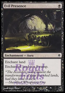 Evil Presence 4x FOIL NPH MTG New Phyrexia Common MINT black - Image 1