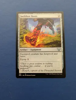 MTG Swiftfoot Boots: Kamigawa Neon Dynasty Commander #163 - NM-MT - Image 1