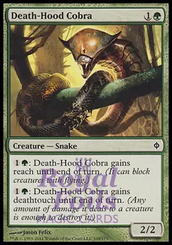 Death-Hood Cobra 4x FOIL NPH MTG New Phyrexia Common MINT green - Image 1
