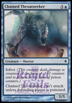 Chained Throatseeker 4x FOIL NPH MTG New Phyrexia Common MINT blue - Image 1
