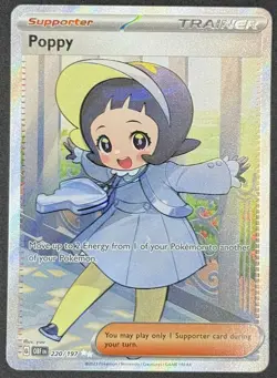 Poppy 220/197 Pokemon TCG Scarlet & Violet SV03: Obsidian Flames Ultra Rare NM - Image 1
