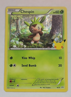 2021 Pokemon Celebrations McDonalds #6 Chespin Holo NM to Mint Condition - Image 1