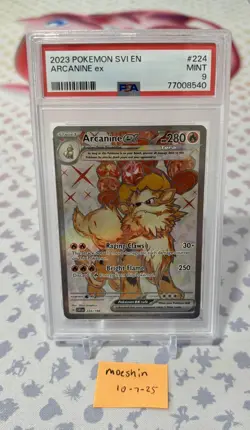 2023 POKEMON SVI EN-SCARLET & VIOLET #224/198 ARCANINE ex ULTRA RARE PSA 9 - Image 1