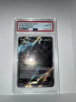 2022 Pokemon SWSH Silver Tempest Regidrago V #184/195 PSA 10 - Image 1