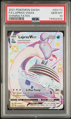 2021 POKEMON SWORD & SHIELD SHINING FATES #SV111 FULL ART/LAPRAS VMAX PSA 10 - Image 1