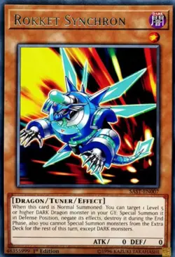 Yugioh! HP Rokket Synchron - SAST-EN007 - Rare - 1st Edition Heavily Played, Eng - Image 1