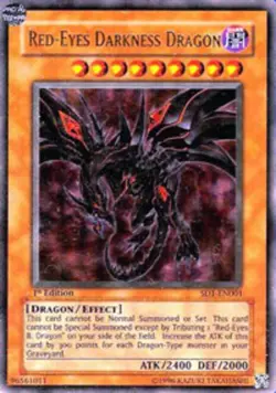 Yugioh! HP Red-Eyes Darkness Dragon - SD1-EN001 - Ultra Rare - 1st Edition Heavi - Image 1