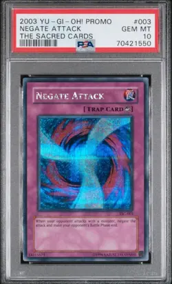 YuGiOh Negate Attack TSC-003 Graded PSA 10 GEM MINT Secret Prismatic Rare Promo - Image 1