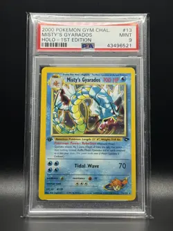 PSA 9 MINT Misty's Gyarados 13 Gym Challenge 1st Edition Holo Pokemon Card - Image 1