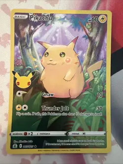 Pikachu 5/25, NM Full Art Holo, Pokemon Celebrations 25th Anniversary TCG Card - Image 1