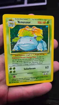 LP Pokemon Card Venusaur 15/102 Base Set Unlimited 1999 WOTC Holo Rare - Image 1