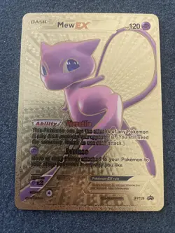Mew EX Gold Tone Foil Pokemon Card Fan Art Display Card HP120 - Image 1