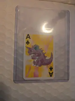 1999 Pokemon Nidoking Ace of Clubs Bicycle Mini Playing Card - Image 3
