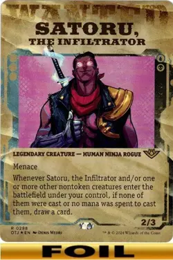 1x - Satoru, the Infiltrator - FOIL SHOWCASE #298 - Outlaws of Thunder MTG - Image 1