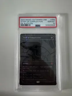 Staff of Compleation (Oil Slick Raised Foil) Phyrexia: All Will Be One -PSA 10 - Image 1