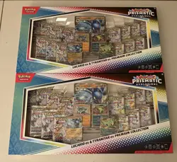 Pokemon Prismatic Evolutions Lucario Ex Tyranitar Ex Premium Collection Lot of 2 - Image 1