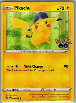 Pikachu 028/078 - SWSH Pokemon Go TCG - Holo Rare (NM) - Image 1