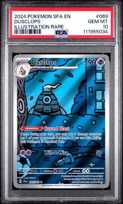 2024 POKEMON SFA EN-SHROUDED FABLE ILLUSTRATION RARE #069 DUSCLOPS PSA 10 - Image 1