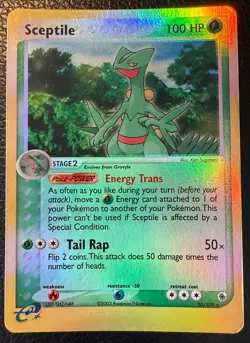 2003 POKEMON TCG SCEPTILE EX RUBY SAPPHIRE REVERSE HOLO 20/109 LP/MP - Image 1
