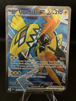 Tapu Koko ex 222/182 Full Art Ultra Rare Pokemon 2023 Paradox Rift NM - Image 1