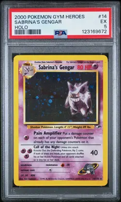 2000 POKEMON GYM HEROES HOLO #14 SABRINA'S GENGAR PSA 5 - Image 1