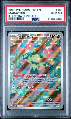 2025 Pokemon Journey Together Maractus #160 Illustration Rare PSA 10 Gem Mint - Image 1