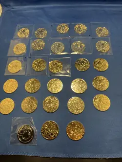 Gold & Silver Pokemon Coin lot Charizard Zacian Celebrations 28 Coins - Image 1