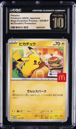 2025 POKEMON JPN MEGA EVOLUTION MCDONALD'S PROMO PIKACHU CGC 10 PRISTINE - Image 1