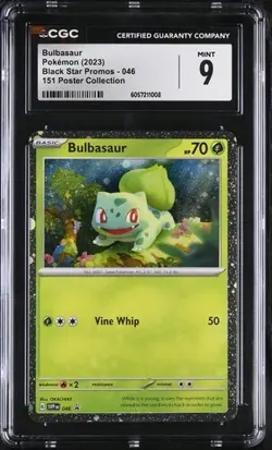 BULBASAUR BSP 046 Pokemon 151 Poster Collection Promo CGC 9 Mint *mv - Image 1