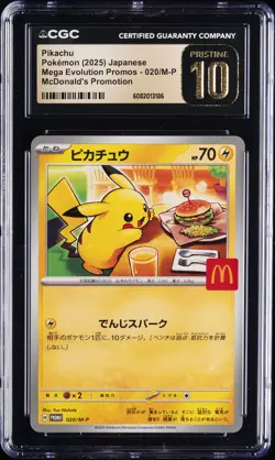 2025 POKEMON MEGA EVOLUTION MCDONALD'S PROMO #020 PIKACHU CGC 10 PRISTINE - Image 1