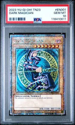 2023 YU-GI-OH! TN23-25TH ANV TIN: DUELING HEROES #EN001 DARK MAGICIAN PSA 10 - Image 1
