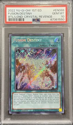 2022 PSA 10 YUGIOH BLCR 1ST ED SECRET RARE FUSION DESTINY 💎 - Image 1