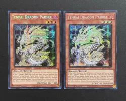 2025 YUGIOH MP25 1ST ED SECRET RARE TENPAI DRAGON PAIDRA X2 NM SET - Image 1