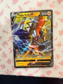 2020 Tapu Koko V 72/202 Sword & Shield Pokemon Card NM - Image 1