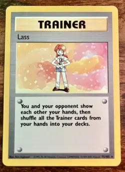 Pokemon TCG Lass Base Set Trainer Card 4th Print 1999-2000 LP - Image 1