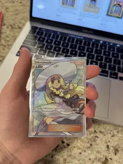 Lillie 147/149 Full Art Trainer Ultra Rare Pokemon Card TCG Sun and Moon Base NM - Image 1