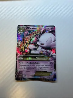 Pokemon M Mega Mewtwo EX Ultra Rare Holo TCG Card 64/162 XY Breakthrough - Image 1