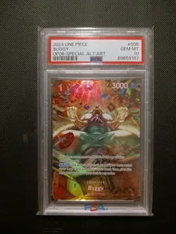 One Piece Card Game TCG OP03-008 Buggy SP Alt Art PSA 10 - Image 1