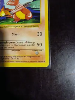 Charmeleon - 24/102 - Shadowless Base Set - Pokemon Card - LP - 1999 WOTC - Image 3