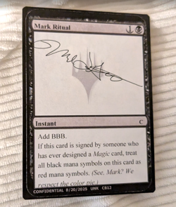 "Mark Ritual" MTG Unknown Event MagicCon card signed by Mark Gottlieb - Image 1