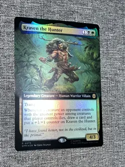 Kraven The Hunter Extended Art Foil 0273 Spider-Man Magic MTG SPM EN NM/M - Image 1