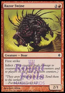 Razor Swine 4x FOIL NPH MTG New Phyrexia Common MINT red - Image 1