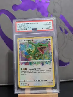 2020 Pokemon SWSH Vivid Voltage #138 Rayquaza Amazing Rare PSA 10 Gem Mint - Image 1